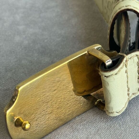 Gucci Guccissima GG Leather Embossed White Belt 146439 80/32 - Picture 6 of 11